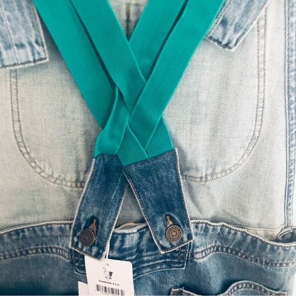 Sandrine Rose x Free People Distressed Denim Overalls Size Medium NWT - Picture 7 of 13